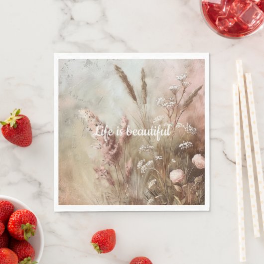 Hübsch Chic Beige Blush Boho Floral Serviette (Beispiel)