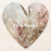 Hübsch Chic Beige Blush Boho Floral Untersetzer (Vorderseite)