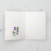 Hübsch Chic Monogram Violet Floral Bunch Hochzeit Dankeskarte (Innenseite)