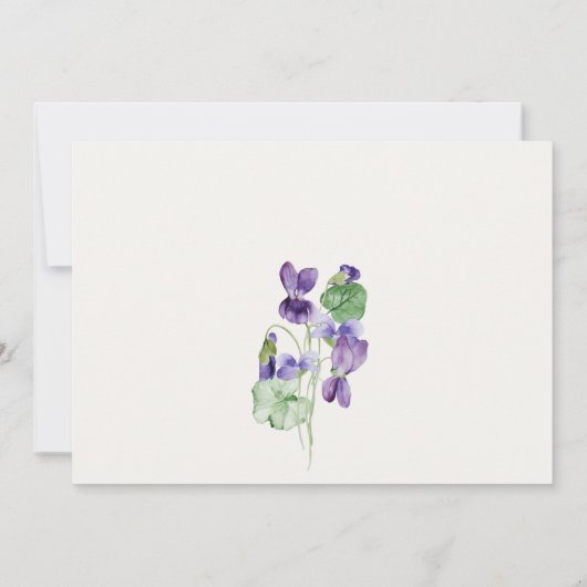 Hübsch Chic Monogram Violet Floral Bunch Hochzeit Dankeskarte (Rückseite)