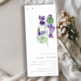 Hübsch Chic Monogram Violet Floral Bunch Hochzeit Einladung