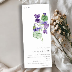 Hübsch Chic Monogram Violet Floral Bunch Hochzeit Einladung