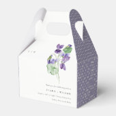 Hübsch Chic Monogram Violet Floral Bunch Hochzeit Geschenkschachtel (Vorderseite)