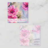 Hübsch Chic Pink Blume Blütenfarben Quadratische Visitenkarte (Vorne/Hinten)