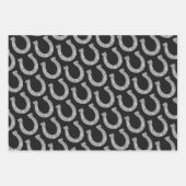 Hübsch Chic Pink Gold Glitzer Horseshoe Geschenkpapier Set (Vorderseite 3)