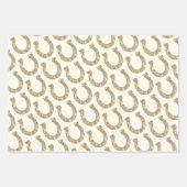 Hübsch Chic Pink Gold Glitzer Horseshoe Geschenkpapier Set (Vorderseite)