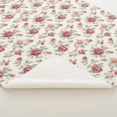 Hübsch Chic Rote Creme Blumen Sherpadecke (3/4)