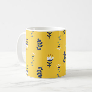 Hübsch Chic Yellow Floral Pattern Kaffeetasse