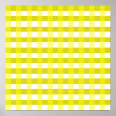 Hübsch Chic Yellow Gingham Checked Fabric Muster Poster (Vorne)