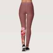 Hübsch Chirurgische, dunkelrosa, blühende, staubig Leggings (Rückseite)