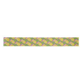 Hübsch Citrus Pattern Lilac Ribbon Satinband