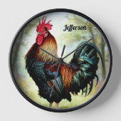 Hübsch Cochin Rooster Uhr (Vorderseite)