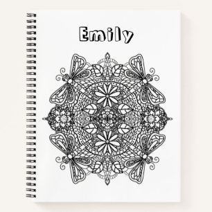 Hübsch Color Me Dragonfly Mandala Notebook Notizblock