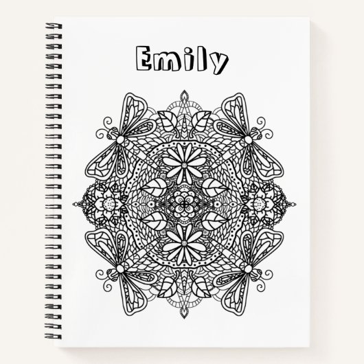 Hübsch Color Me Dragonfly Mandala Notebook Notizblock (Vorderseite)
