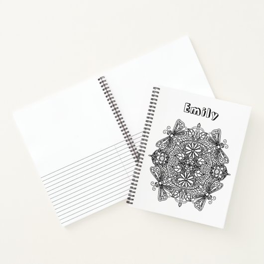 Hübsch Color Me Dragonfly Mandala Notizblock (Innenseite)
