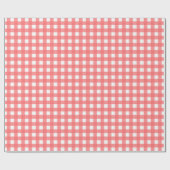 Hübsch Coral Classy Gingham Pattern Geschenkpapier (Flach)