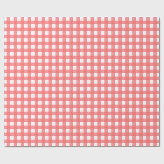 Hübsch Coral Classy Gingham Pattern Geschenkpapier (Flach)