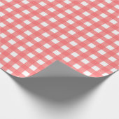 Hübsch Coral Classy Gingham Pattern Geschenkpapier (Ecke)