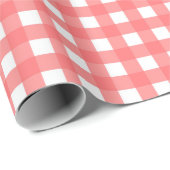 Hübsch Coral Classy Gingham Pattern Geschenkpapier (Rolleneckpunkt)