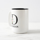 HÜBSCH D MIT MONOGRAMM ZWEIFARBIGE TASSE (Vorderseite Links)