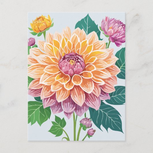Hübsch Dahlia Postkarte (Vorderseite)