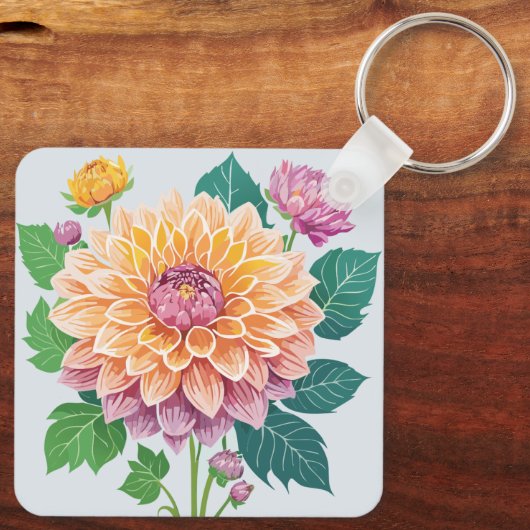 Hübsch Dahlia Schlüsselanhänger (Rückseite)