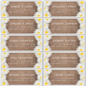 Hübsch Daisies Rustic Wood Guest Address Labels (Vorderseite)