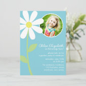 Hübsch Daisy Blume Foto Geburtstag Einladung (Stehend Vorderseite)