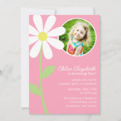Hübsch Daisy Blume Foto Geburtstag Einladung (Vorderseite)