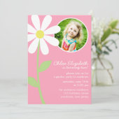 Hübsch Daisy Blume Foto Geburtstag Einladung (Stehend Vorderseite)