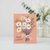 Hübsch Daisy Bouquet CUSTOM Happy Birthday Postkarte (Stehend Vorderseite)