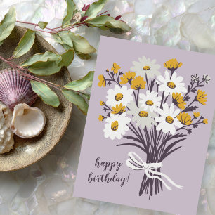 Hübsch Daisy Bouquet CUSTOM Happy Birthday Postkarte