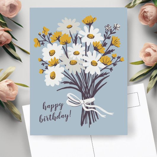 Hübsch Daisy Bouquet CUSTOM Happy Birthday Postkarte