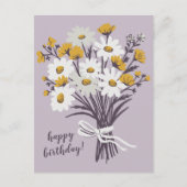 Hübsch Daisy Bouquet CUSTOM Happy Birthday Postkarte (Vorderseite)