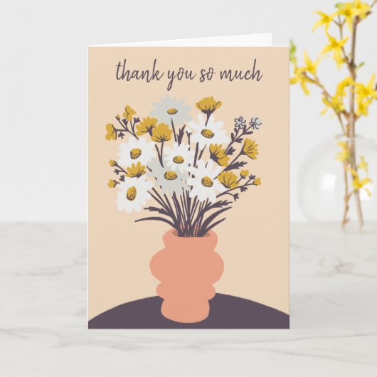 Hübsch Daisy Bouquet CUSTOM Vielen Dank Karte (Gelbe Blume)
