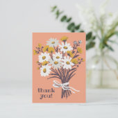 Hübsch Daisy Bouquet CUSTOM Vielen Dank Postkarte (Stehend Vorderseite)