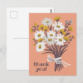 Hübsch Daisy Bouquet CUSTOM Vielen Dank Postkarte (Vorne/Hinten)