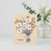 Hübsch Daisy Bouquet ich MISST DIR süß CUSTOM Postkarte (Stehend Vorderseite)