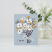 Hübsch Daisy Bouquet ich MISST DIR süß CUSTOM Postkarte (Stehend Vorderseite)