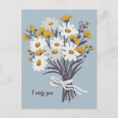 Hübsch Daisy Bouquet ich MISST DIR süß CUSTOM Postkarte (Vorderseite)