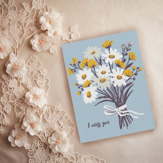 Hübsch Daisy Bouquet ich MISST DIR süß CUSTOM Postkarte