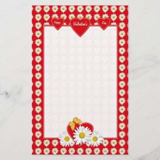 Hübsch Daisy Hearts Stationery Briefpapier (Vorderseite)