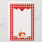 Hübsch Daisy Hearts Stationery Briefpapier (Vorne/Hinten)
