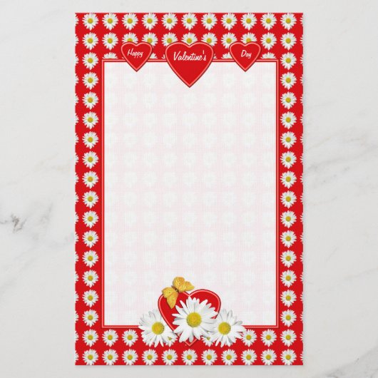 Hübsch Daisy Hearts Stationery Briefpapier (Vorderseite)