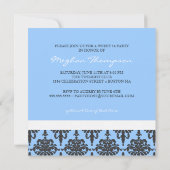 Hübsch Damask Monogramm Sweet 16 Party Einladung (Rückseite)
