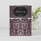 Hübsch Damask Party | Einladung (Stehend Vorderseite)
