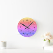 Hübsch Damask Rainbow Pattern Modernes Runde Wanduhr (Zuhause)