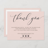 HÜBSCH DANK IHNEN elegante Business-Rosa Dankeskarte (Vorne/Hinten)