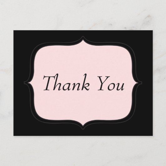 Hübsch danke Ihnen Pink und Black Postcard Postkarte (Vorderseite)