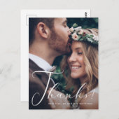 Hübsch-Danke-Script-Foto-Hochzeit Postkarte (Vorne/Hinten)